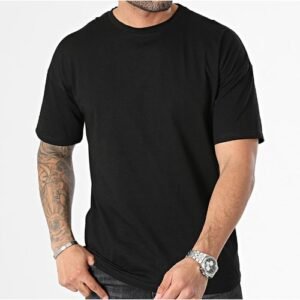 T- Shirt Noir 100% Coton Mixte